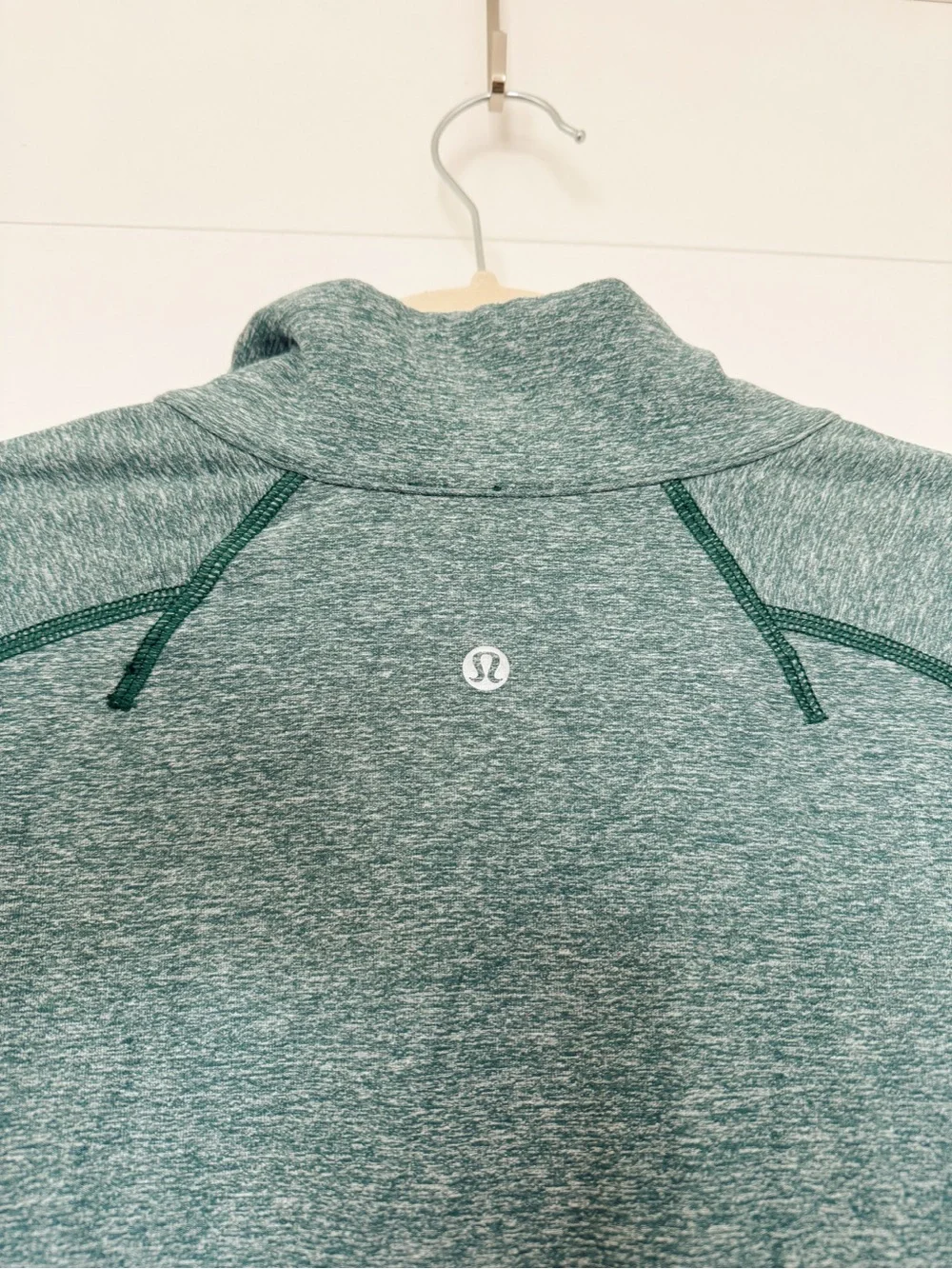 Lululemon Men's Heather Green Quarter-Zip Pullover